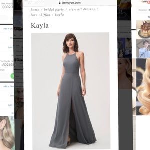 Jenny Yoo Dress, Kayla style, Earl Grey, size 10